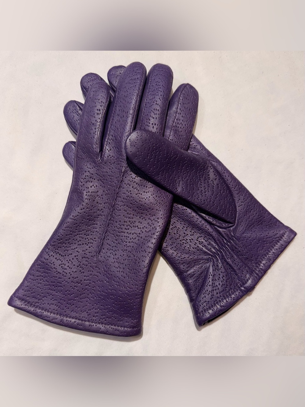 Deep Purple Leather Gloves